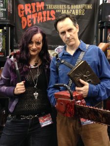 Desiree & Brian cosplaying in full costume as Kelly and Ash from Ash vs. Evil Dead